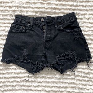 Free People Distressed Jean Shorts